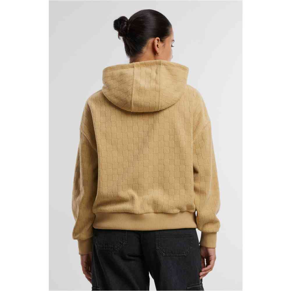 Urban Classics - Jacquard Velvet Oversized Hoodie - Beige